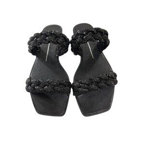 Black Rhinestone Braided Strap Sandals By Dolce Vita - Womens Size 8